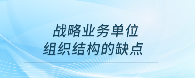 戰(zhàn)略業(yè)務單位組織結構的缺點 戰(zhàn)略業(yè)務單位組織結構的缺點