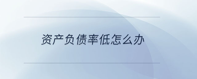 資產(chǎn)負(fù)債率低怎么辦