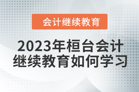 2023年桓臺會計繼續(xù)教育如何學(xué)習(xí)？