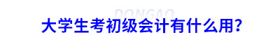 大學(xué)生考初級會計有什么用？