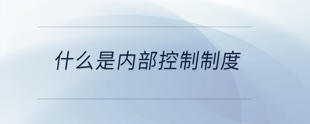 什么是內部控制制度？