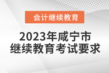 2023年咸寧市會計繼續(xù)教育考試要求