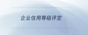 企業(yè)信用等級評定