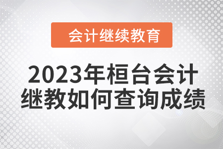 2023年桓臺會計繼續(xù)教育如何查詢成績？