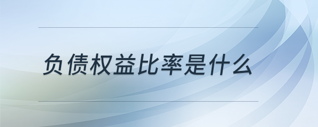 負債權(quán)益比率是什么 負債權(quán)益比率是什么