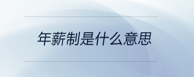 年薪制是什么意思