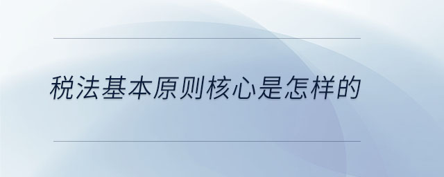 稅法基本原則核心是怎樣的 稅法基本原則核心是怎樣的