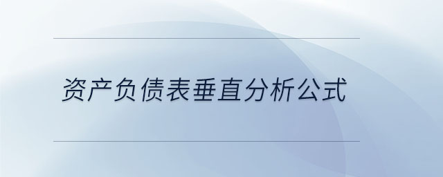 資產(chǎn)負(fù)債表垂直分析公式 資產(chǎn)負(fù)債表垂直分析公式