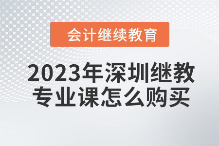 2023年深圳會(huì)計(jì)繼續(xù)教育專業(yè)課怎么購(gòu)買？