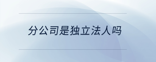 分公司是獨(dú)立法人嗎？