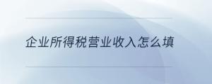 企業(yè)所得稅營業(yè)收入怎么填