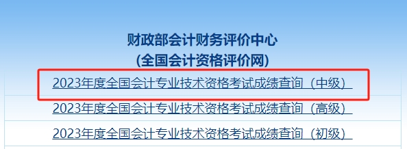 中級(jí)會(huì)計(jì)職稱(chēng)成績(jī)查詢