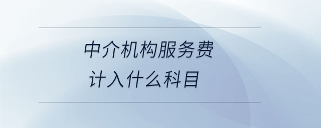 中介機(jī)構(gòu)服務(wù)費(fèi)計(jì)入什么科目