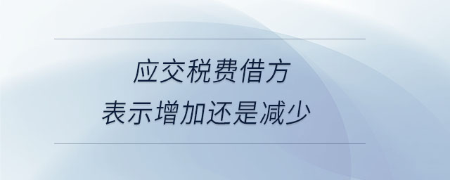 應(yīng)交稅費借方表示增加還是減少
