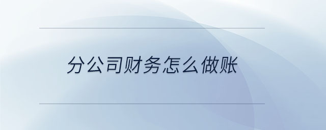 分公司財(cái)務(wù)怎么做賬 分公司財(cái)務(wù)怎么做賬