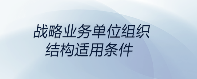 戰(zhàn)略業(yè)務(wù)單位組織結(jié)構(gòu)適用條件 戰(zhàn)略業(yè)務(wù)單位組織結(jié)構(gòu)適用條件