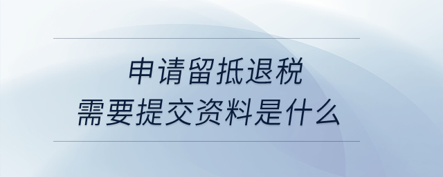 申請留抵退稅需要提交資料是什么？