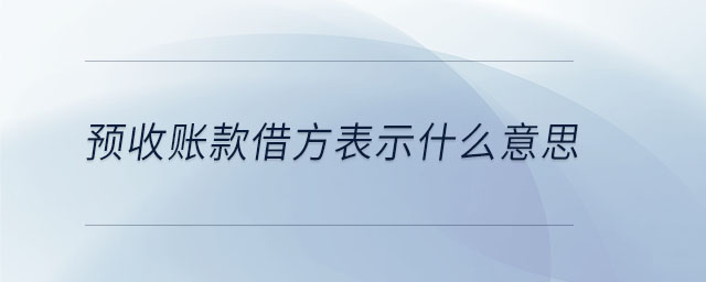 預(yù)收賬款借方表示什么意思 預(yù)收賬款借方表示什么意思