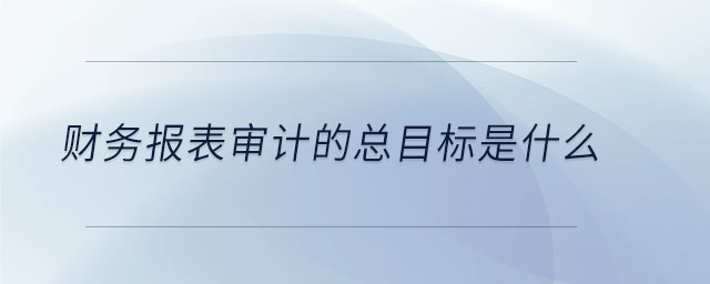 財務報表審計的總目標是什么