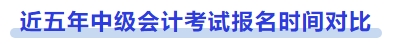 近五年中級(jí)會(huì)計(jì)考試報(bào)名時(shí)間對(duì)比