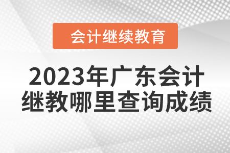 2023年廣東會(huì)計(jì)繼續(xù)教育在哪里查詢(xún)成績(jī)？