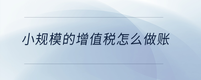 小規(guī)模的增值稅怎么做賬？