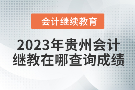 2023年貴州會(huì)計(jì)繼續(xù)教育在哪查詢成績(jī)？