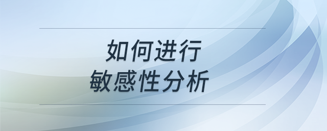 如何進(jìn)行敏感性分析