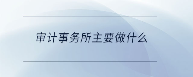 審計事務(wù)所主要做什么
