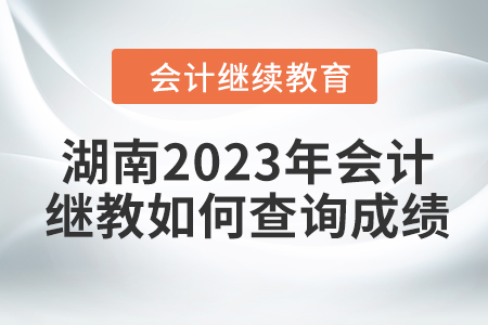 湖南2023年會計繼續(xù)教育如何查詢成績？