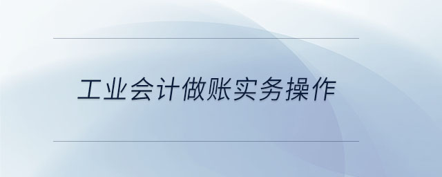 工業(yè)會計做賬實(shí)務(wù)操作