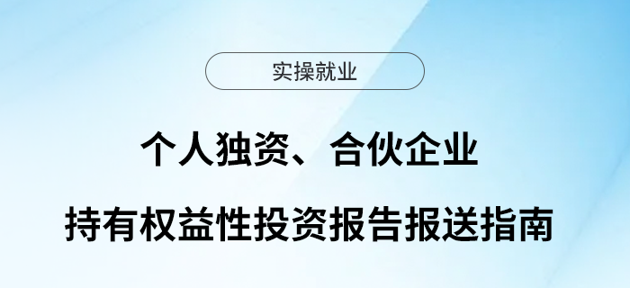 個(gè)人獨(dú)資、合伙企業(yè)持有權(quán)益性投資報(bào)告報(bào)送指南