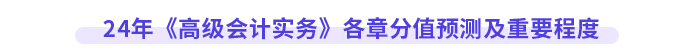 24年《高級(jí)會(huì)計(jì)實(shí)務(wù)》各章分值預(yù)測(cè)及重要程度