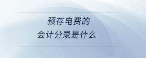 預存電費的會計分錄是什么