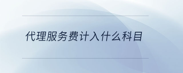 代理服務(wù)費計入什么科目 代理服務(wù)費計入什么科目
