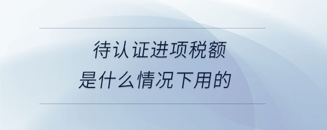 待認(rèn)證進(jìn)項稅額是什么情況下用的 待認(rèn)證進(jìn)項稅額是什么情況下用的