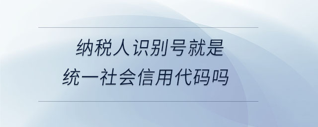 納稅人識別號就是統(tǒng)一社會信用代碼嗎 納稅人識別號就是統(tǒng)一社會信用代碼嗎