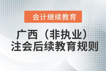 2024年廣西壯族自治區(qū)（非執(zhí)業(yè)）注冊會計師后續(xù)教育規(guī)則