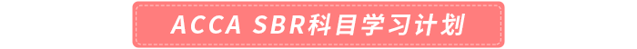 SBR科目學(xué)習(xí)計(jì)劃