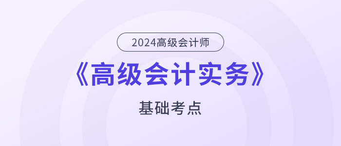 2024年高級會計師《高級會計實務(wù)》基礎(chǔ)考點匯總