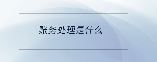 賬務(wù)處理是什么