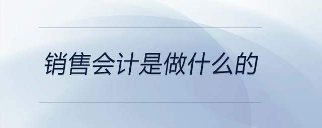 銷售會(huì)計(jì)是做什么的 銷售會(huì)計(jì)是做什么的