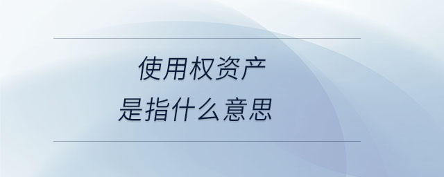 使用權(quán)資產(chǎn)是指什么意思 使用權(quán)資產(chǎn)是指什么意思