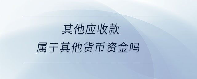 其他應(yīng)收款屬于其他貨幣資金嗎 其他應(yīng)收款屬于其他貨幣資金嗎
