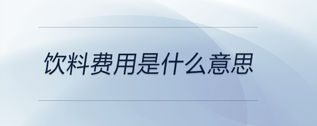 飲料費用是什么意思