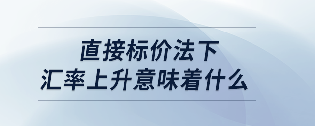 直接標價法下匯率上升意味著什么 直接標價法下匯率上升意味著什么
