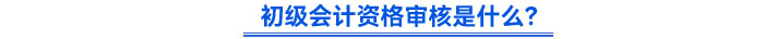 初級(jí)會(huì)計(jì)資格審核是什么？