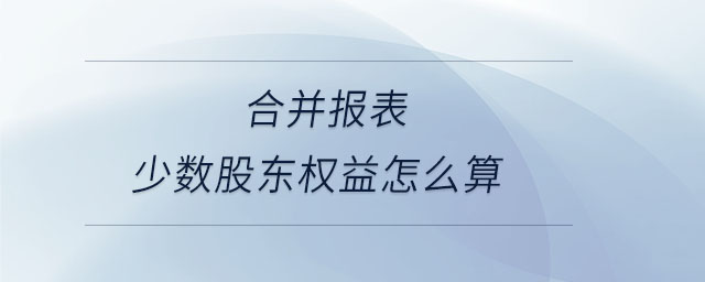 合并報(bào)表少數(shù)股東權(quán)益怎么算