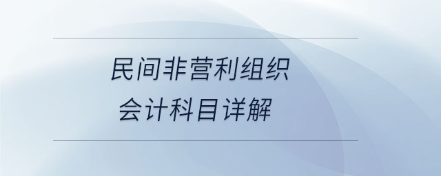 民間非營利組織會計科目詳解 民間非營利組織會計科目詳解
