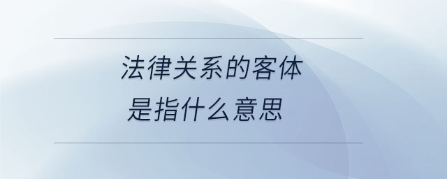 法律關(guān)系的客體是指什么意思